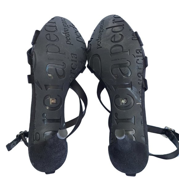 PEDRO GARCIA Black Strappy Heels 40 (approx size 9 women's) - Picture 8 of 8